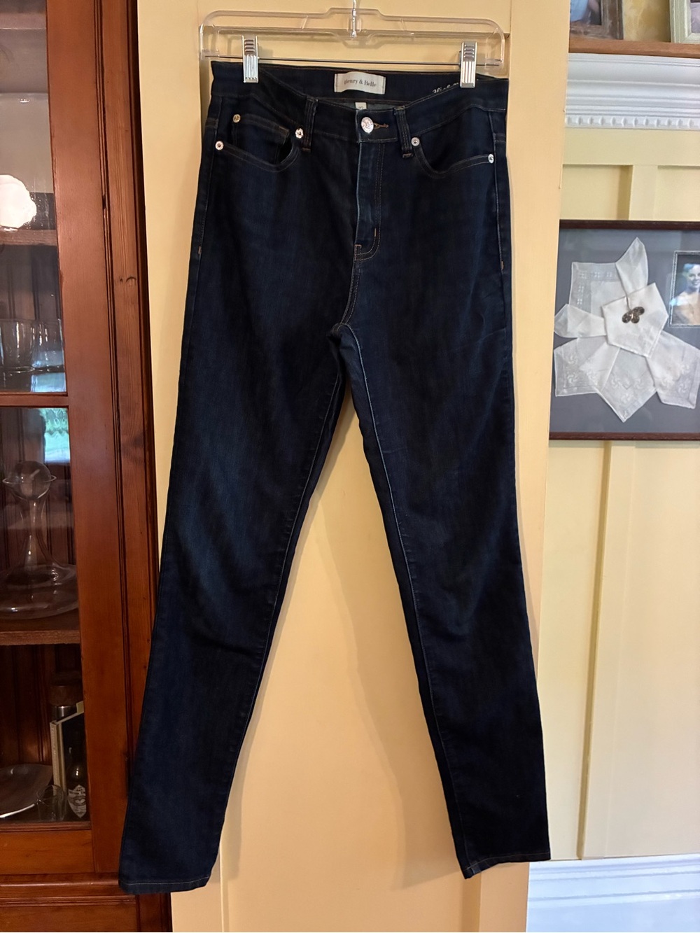 Henry & Belle Women's Skinny Jeans in Dark Blue Indigo